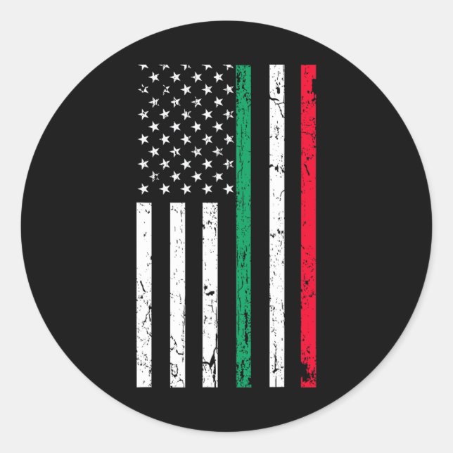 American Flag Italian American Pride 4th Of July  Classic Round Sticker (Front)