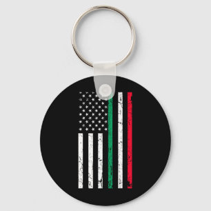 American Flag Italian American Pride 4th Of July Key Ring