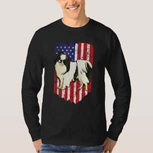 American Flag Japanese Chin 4th Of July Usa T-Shirt