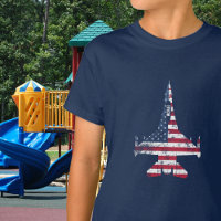 American flag jet fighter aeroplane & custom name