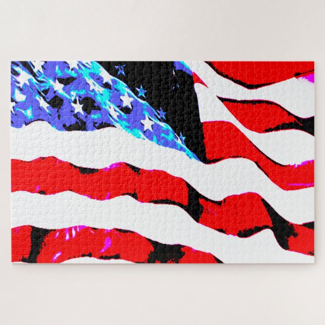 American flag jigsaw puzzle (Horizontal)