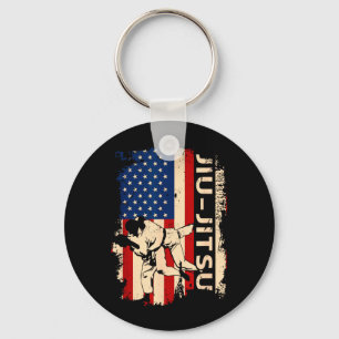 American Flag Jiu Jitsu Brazilian Martial Art Key Ring