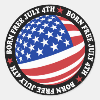 American Flag July 4th Classic Round Sticker