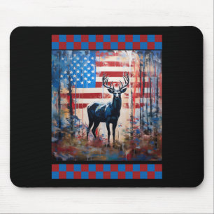American Flag Jungle Hunting Lover Camo Deer Art H Mouse Pad