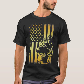 American Flag K-9 German Shepherd Police Dog Gift  T-Shirt