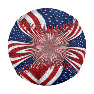 American Flag Kaleidoscope Abstract 1 Baseball