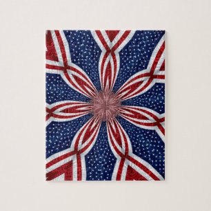 American Flag Kaleidoscope Abstract 1 Jigsaw Puzzle