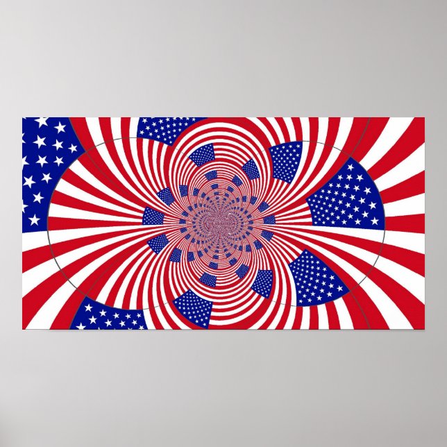 American Flag Kaleidoscope poster (Front)