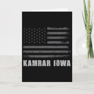 American Flag Kamrar, Iowa Usa Patriotic Souvenir  Card
