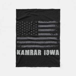 American Flag Kamrar, Iowa Usa Patriotic Souvenir Fleece Blanket