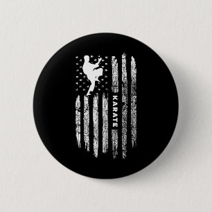 American Flag Karate Clothing - Karateka Vintage K 6 Cm Round Badge
