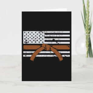 American Flag Karate Gift Tae Kwon Do Fighter Comt Card