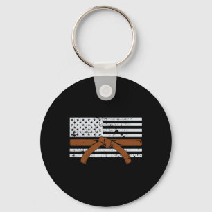 American Flag Karate Gift Tae Kwon Do Fighter Comt Key Ring