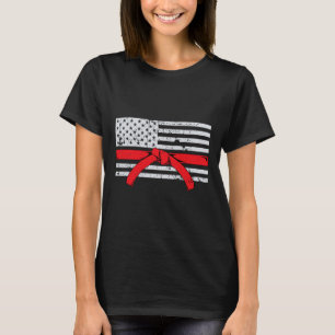 American Flag Karate Gift Tae Kwon Do Fighter Comt T-Shirt