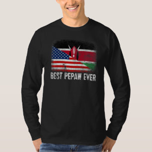 American Flag & Kenya Flag Best Pepaw Ever Family T-Shirt
