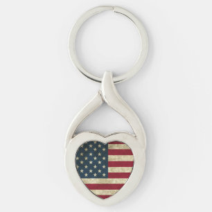 American Flag Key Ring