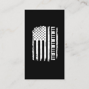 American Flag Keyboard Player Piano Music Pianist Business Card