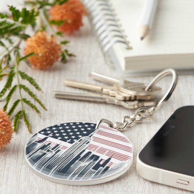American Flag Keychain Design - Patriotic Accessor (Front Right)