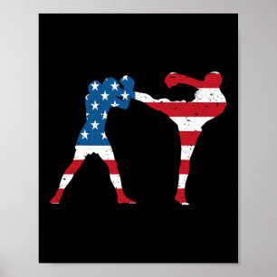 American Flag Kickboxing Poster