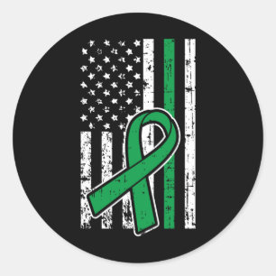 American Flag Kidney Disease Mental Health Scolios Classic Round Sticker