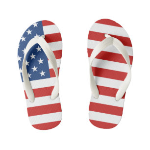 American Flag Kid's Thongs