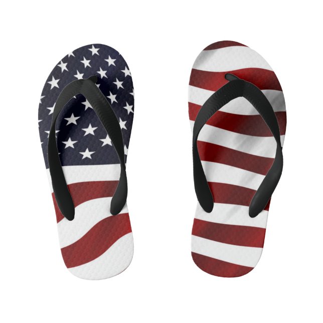 American Flag Kid's Thongs (Footbed)