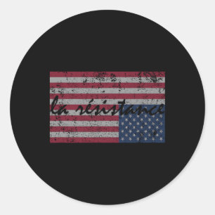 American Flag La Resistance Resist Upside Down Usa Classic Round Sticker
