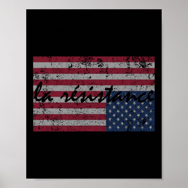 American Flag La Resistance Resist Upside Down Usa Poster (Front)