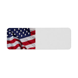 American Flag Label Return Address Label