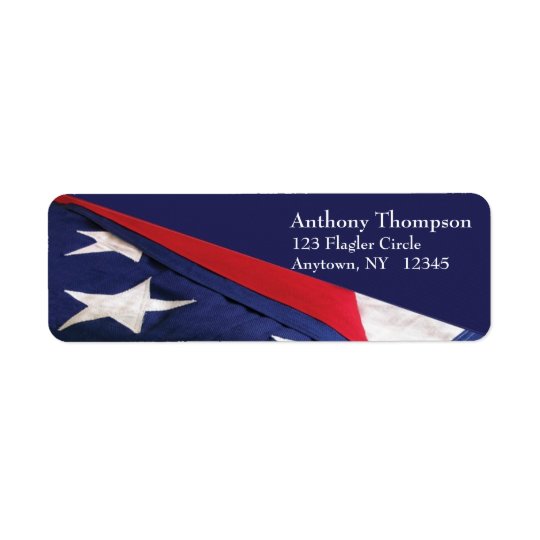 American Flag Label Return Address Label