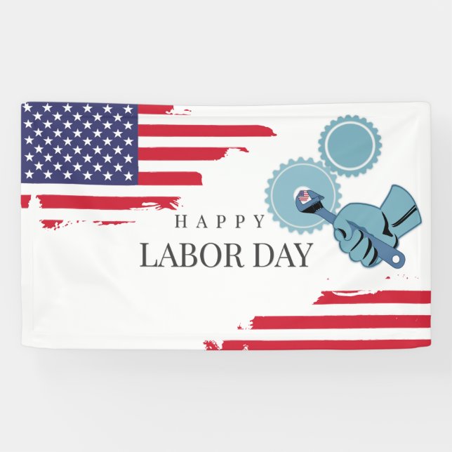 American Flag Labour Day Banner (Horizontal)
