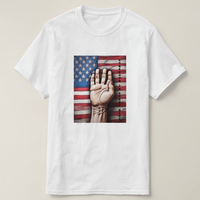 American Flag Labour Day in Red white Blue T-Shirt (Design Front)