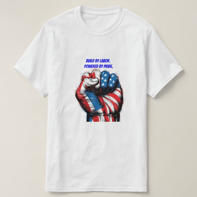 American Flag Labour Day in Red white Blue T-Shirt (Design Front)