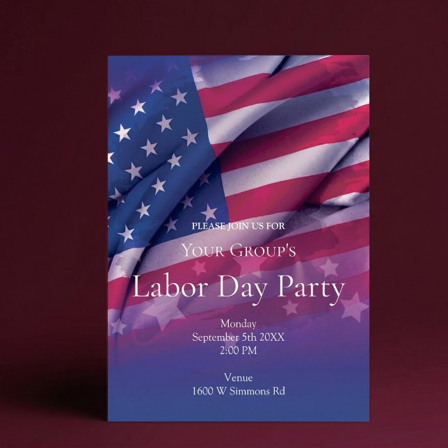 American Flag Labour Day Party Invitation (Creator Uploaded)
