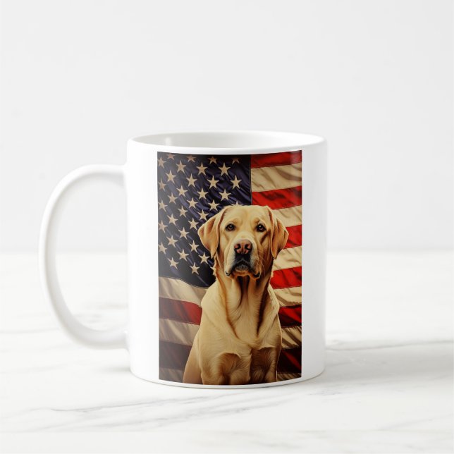 American Flag Labrador Coffee Mug (Left)