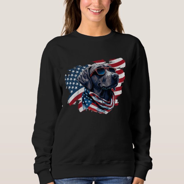 American Flag Labrador Retriever 4th Of July USA D Sweatshirt (Front)