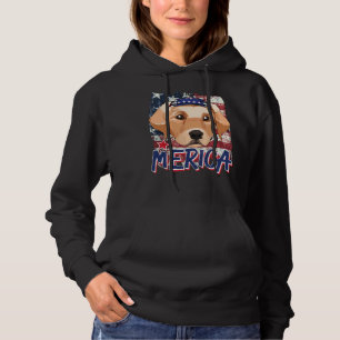 American Flag Labrador Retriever Merica 4th Of Jul Hoodie
