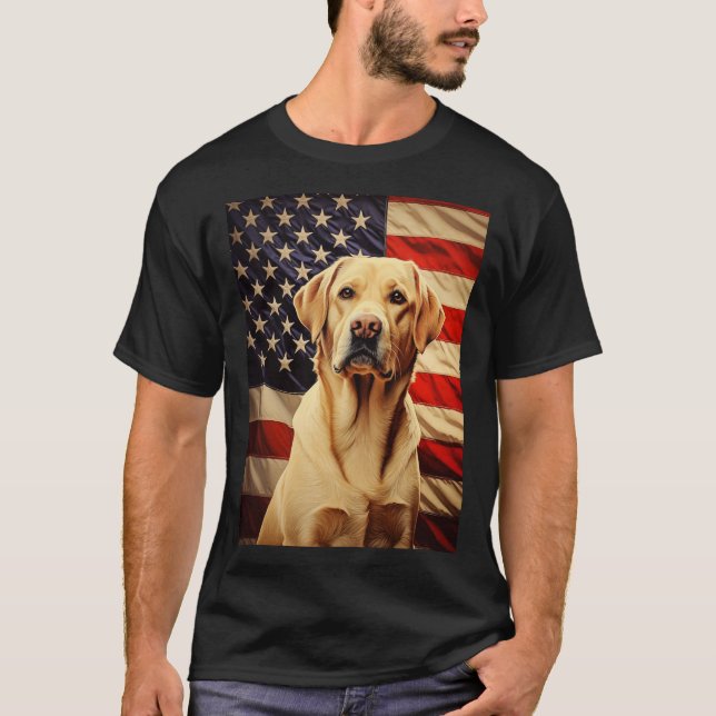 American Flag Labrador T-Shirt (Front)