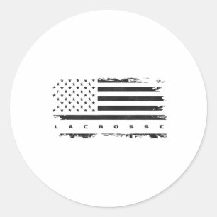 American Flag Lacrosse Apparel - Lacrosse 1 Classic Round Sticker