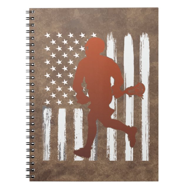 American Flag lacrosse Notebook (Front)