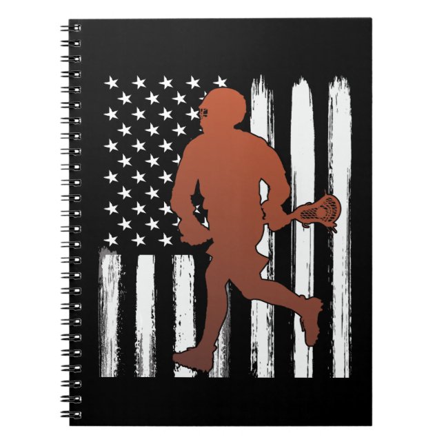 American Flag lacrosse Notebook (Front)