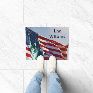 American Flag Lady Liberty Doormat