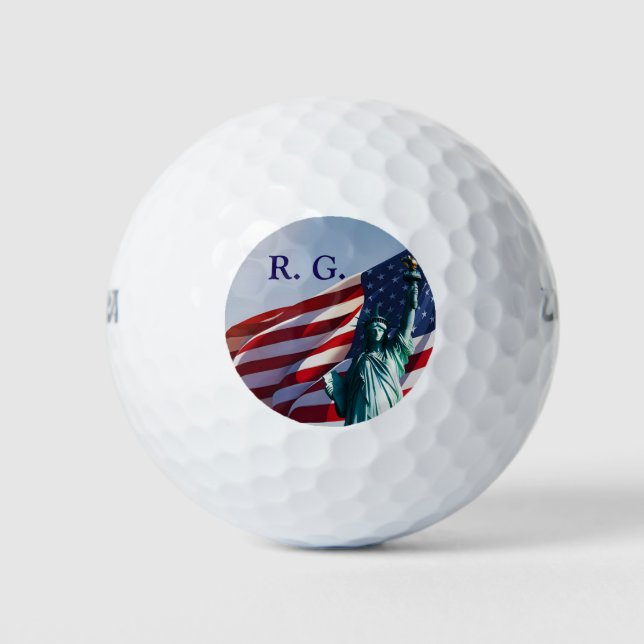 American Flag Lady Liberty Golf Balls (Front)