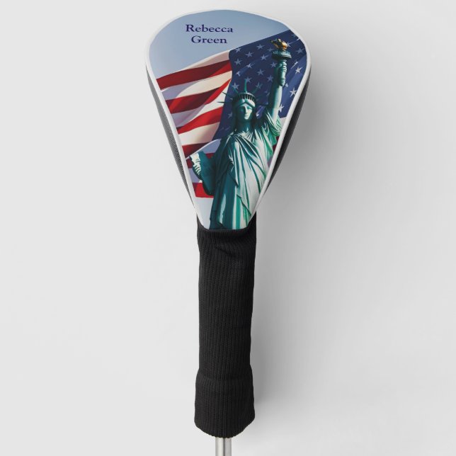 American Flag Lady Liberty Golf Head Cover (Front)