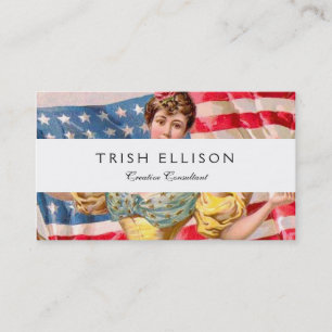 American Flag Lady Liberty Independence  Business Card