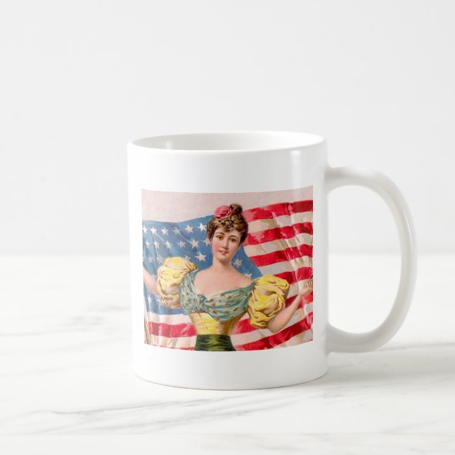 American Flag Lady Liberty Independence  Coffee Mug (Right)