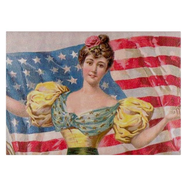 American Flag Lady Liberty Independence  Cutting Board (Front)