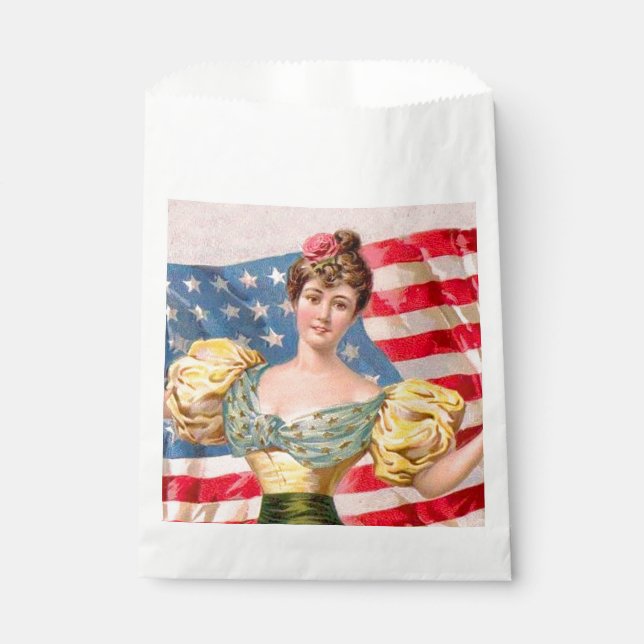 American Flag Lady Liberty Independence  Favour Bag (Front)
