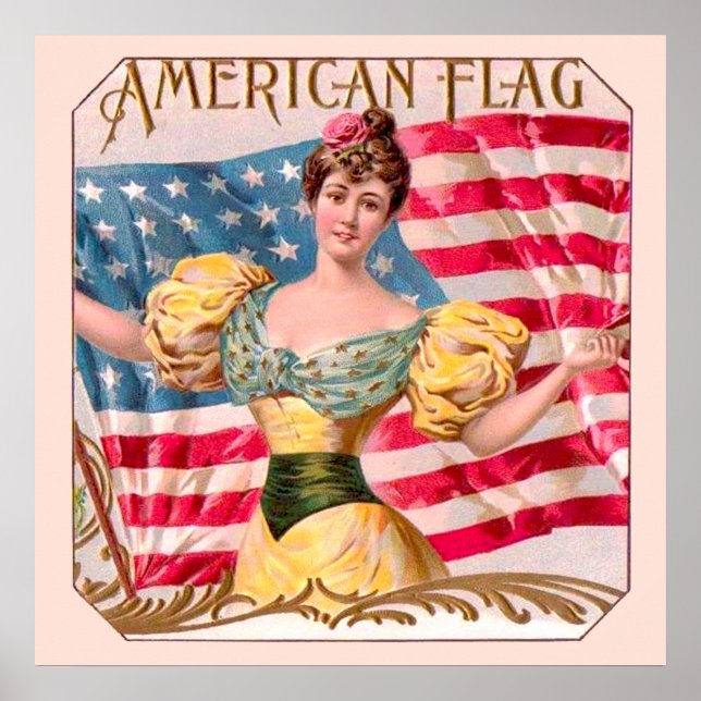 American Flag Lady Liberty Independence  Poster (Front)