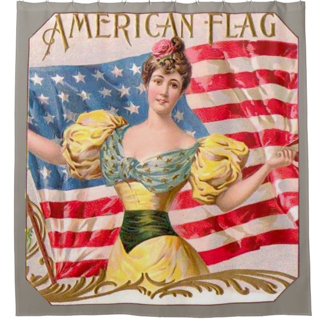 American Flag Lady Liberty Independence  Shower Curtain (Front)